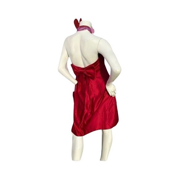Bill Levkoff strapless red satin dress - Picture 3 of 6